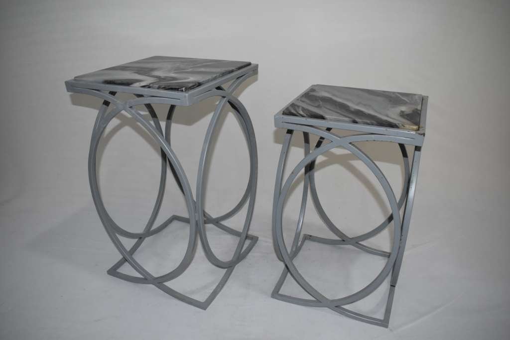 ROUND MARBEL TOP SIDE TABLE