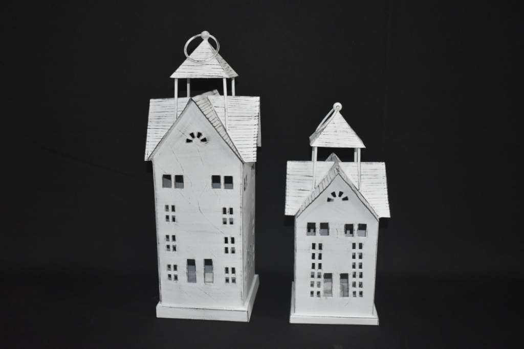 LH-72920 Antique White Light House S/2