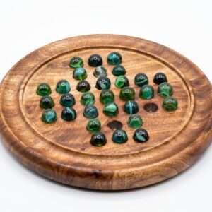 Wooden Game with Glass Balls.