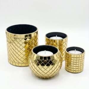 Mosaic Glass Votive Set of 4.