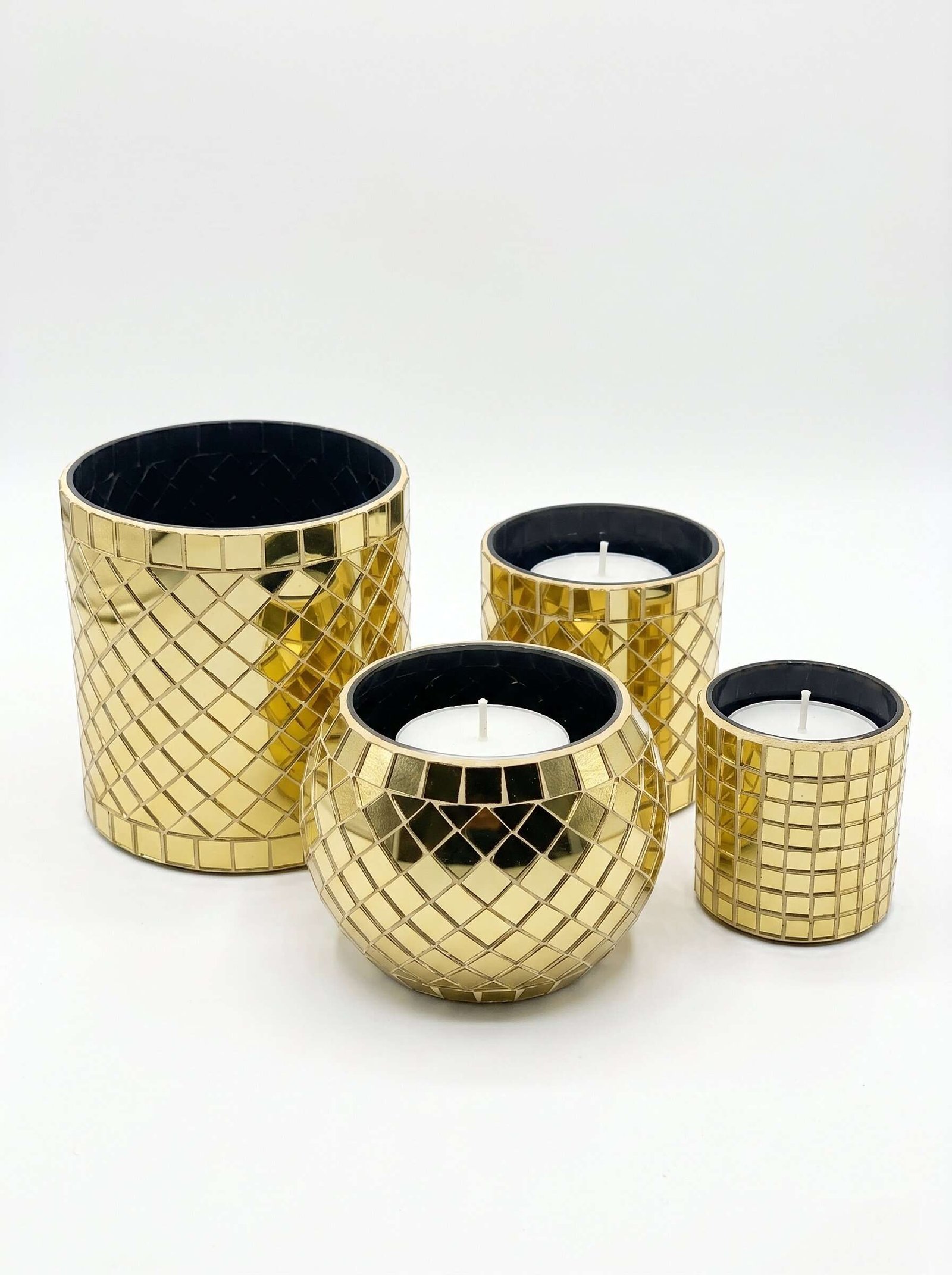 Mosaic Glass Votive Set of 4.
