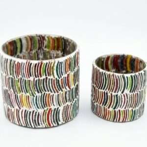 Glass Mosaic Votives Set of 2